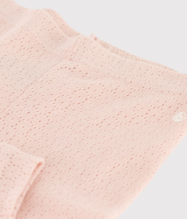 Leggings de algod&oacute;n calado para beb&eacute; rosa