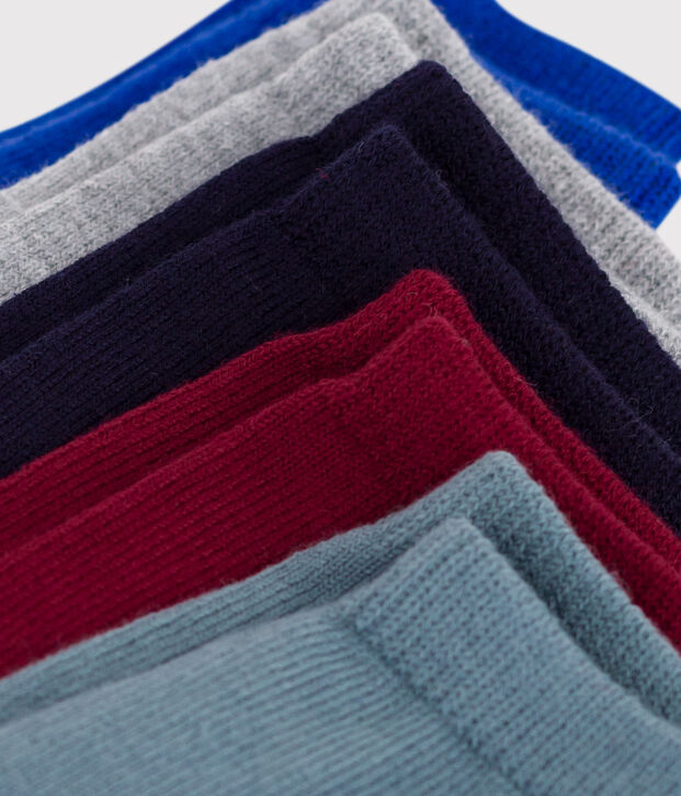 5 pares de calcetines de algod&oacute;n lisos para beb&eacute; multicolor