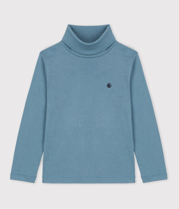 Prenda de cuello cisne de algod&oacute;n de ni&ntilde;a/ni&ntilde;o azul
