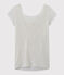 Camiseta de lino con cuello redondo blanco LAIT/amarillo OR