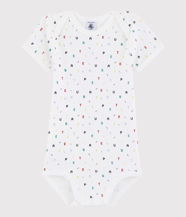 Bodi de manga corta de beb&eacute; ni&ntilde;a/ni&ntilde;o blanco/multicolor