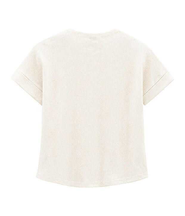 Camiseta manga corta infantil para ni&ntilde;a blanco/rosa