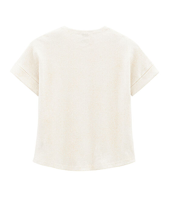 Camiseta manga corta infantil para niña blanco MARSHMALLOW/rosa COPPER