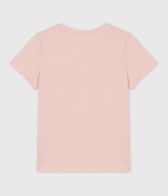Camiseta RECTA con cuello redondo de algodón orgánico de mujer rosa SALINE