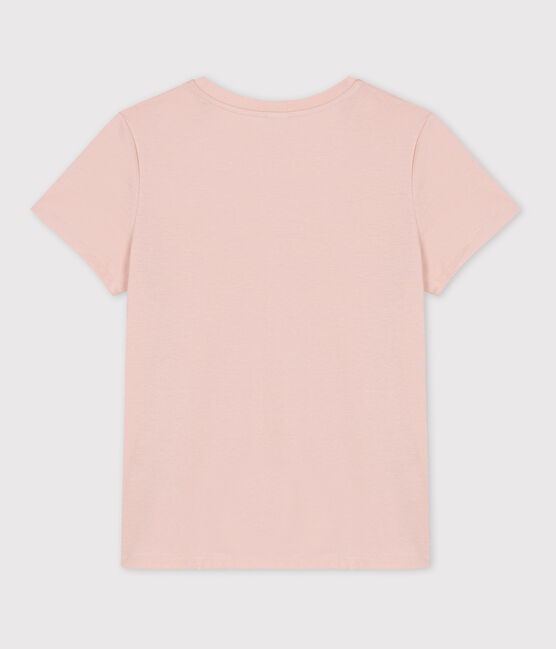 Camiseta RECTA con cuello redondo de algodón orgánico de mujer rosa SALINE