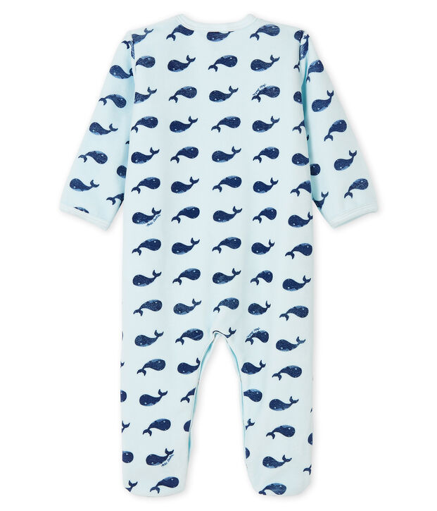 Pelele de terciopelo con ballena para beb&eacute; ni&ntilde;o azul/azul