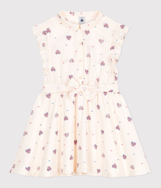 Vestido infantil de algodón sin mangas con corazones blanco AVALANCHE/ MULTICO