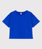 Camiseta LA BOXY de algodón de mujer azul PERSE