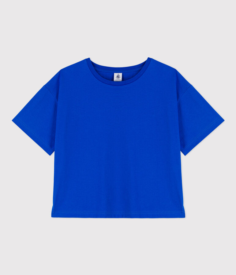 Camiseta LA BOXY de algod&oacute;n de mujer azul PERSE