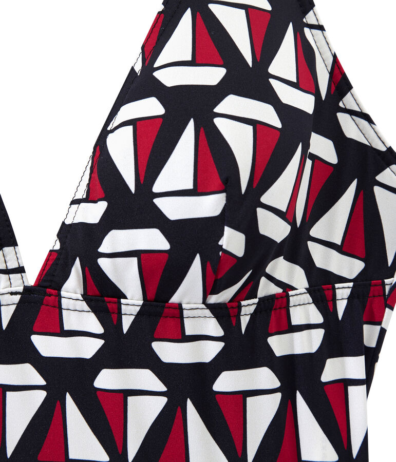 Ba&ntilde;ador de 1 pieza para mujer azul SMOKING/blanco MULTICO