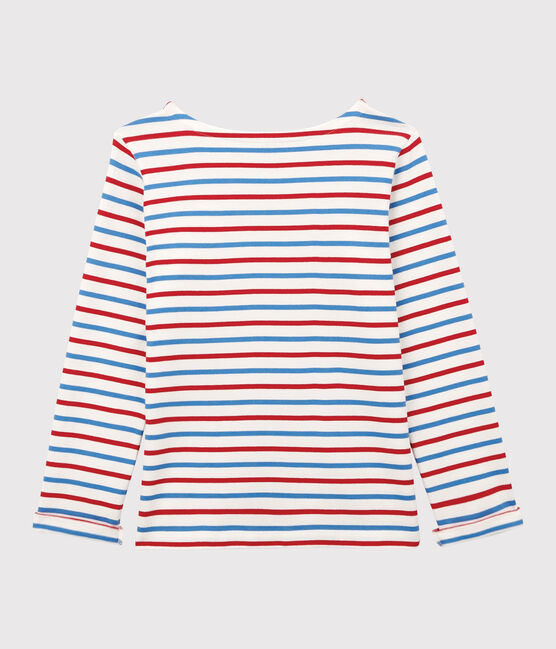 Jersey marinero de algodón de mujer blanco MARSHMALLOW/rojo BRASIER/azul PEPS