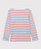 Jersey marinero de algodón de mujer blanco MARSHMALLOW/rojo BRASIER/azul PEPS