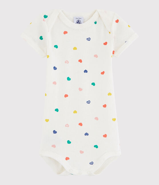 Bodi de manga corta de bebé niña blanco MARSHMALLOW/blanco MULTICO