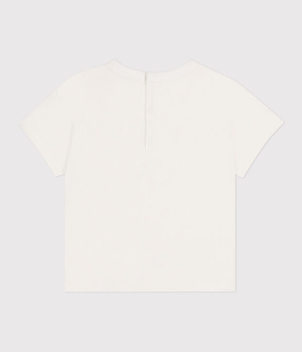 Camiseta lisa de manga corta de algod&oacute;n para beb&eacute; azul/azul