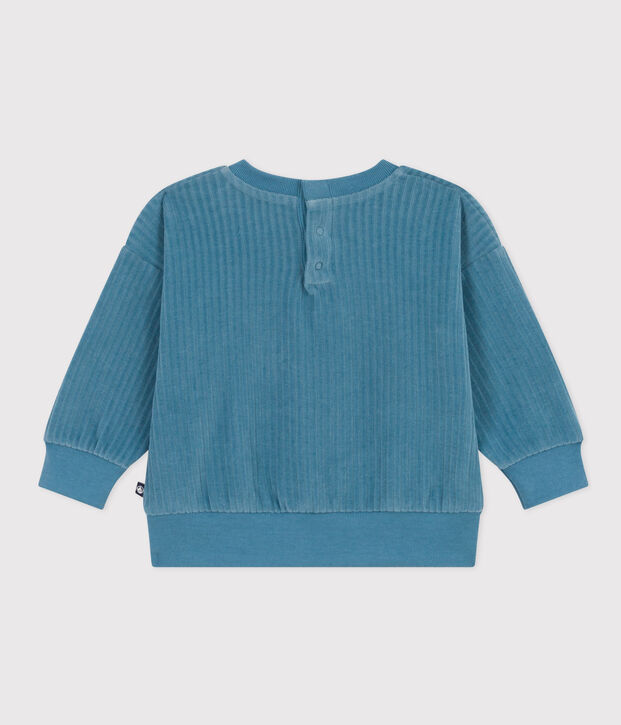 Sudadera de terciopelo para beb&eacute; azul