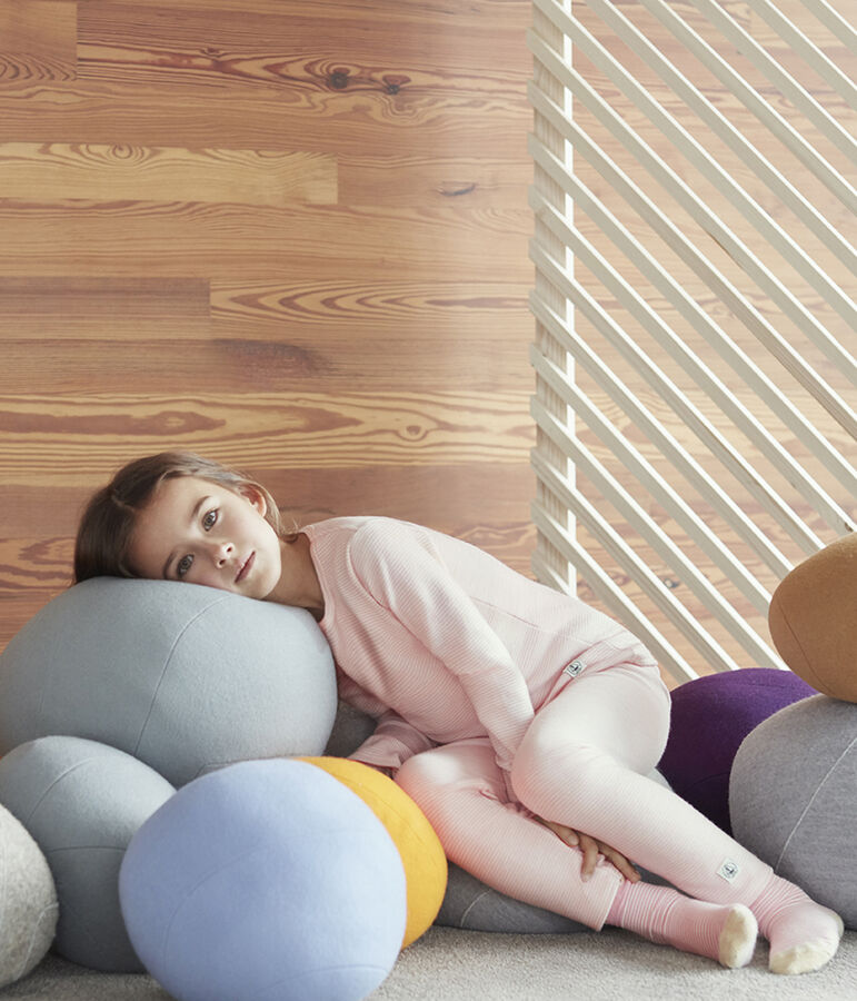 Pijama de corte muy ajustado de punto para ni&ntilde;a rosa/blanco