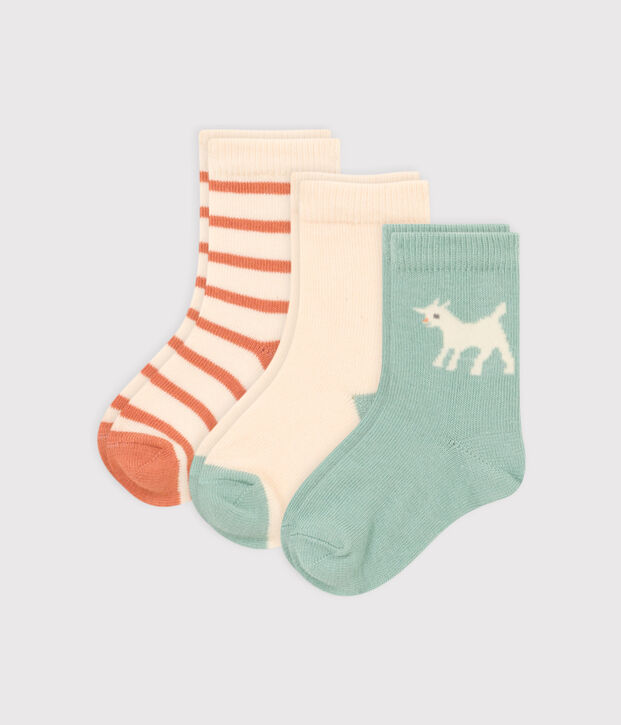 Juego de 3 pares de calcetines para beb&eacute; multicolor