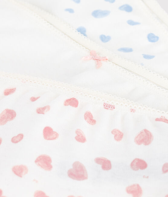 Juego de culottes infantiles de algodón con estampado de corazones variante 1