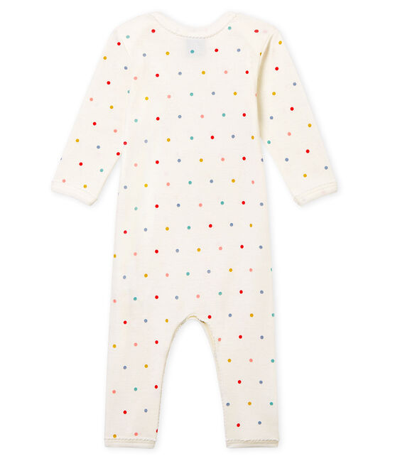 Body de bebé largo en punto para niña blanco MARSHMALLOW/blanco MULTICO