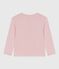 Camiseta infantil lisa de algodón de manga larga rosa JOLI