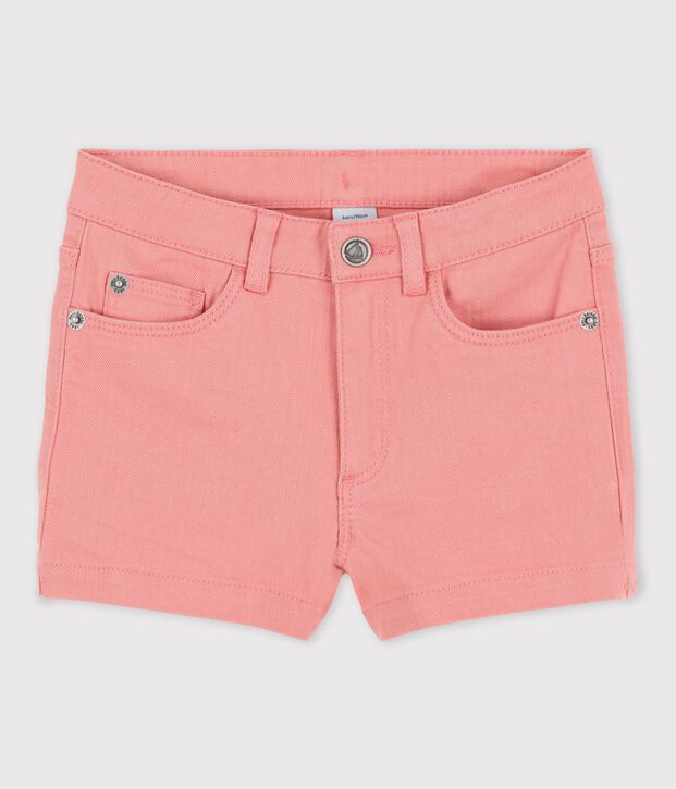 Shorts de tejido vaquero para ni&ntilde;a rosa
