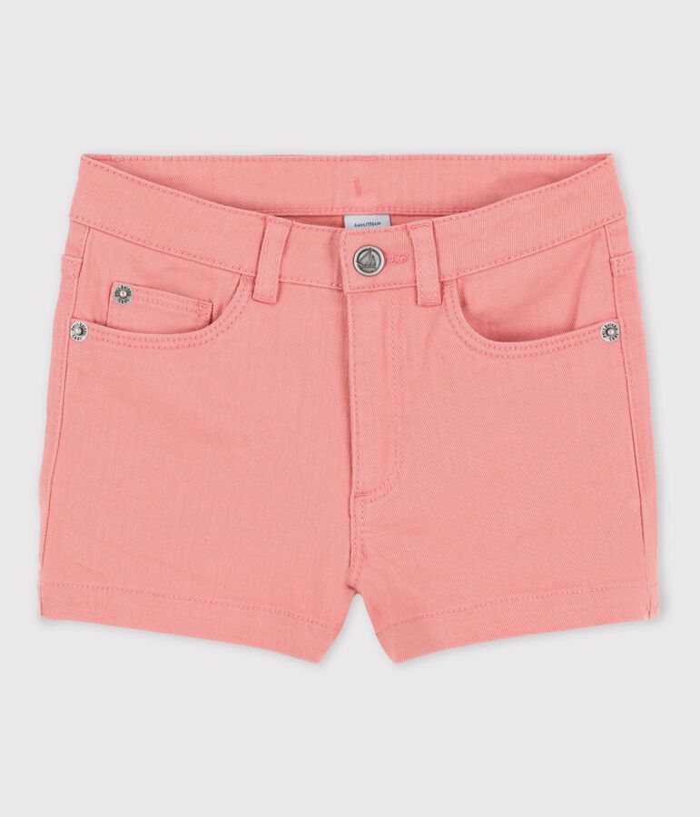 Shorts de tejido vaquero para ni&ntilde;a rosa