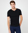 Camiseta manga corta de cuello pico para hombre negro NOIR