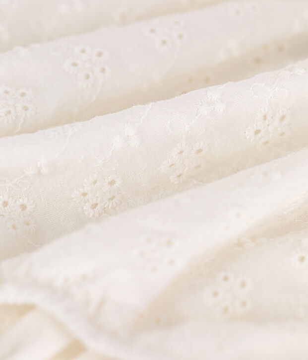 Pololo de bordado ingl&eacute;s para beb&eacute; blanco