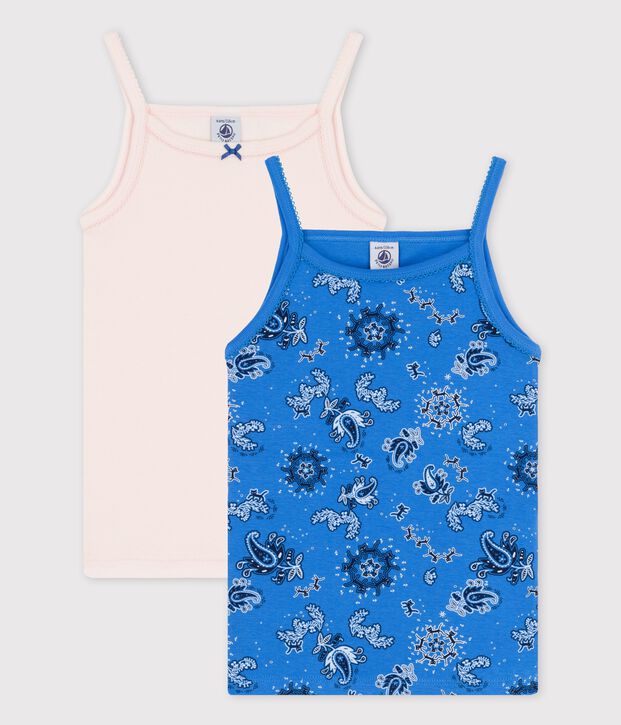 Juego de 2 camisas de tirantes de bandana de algod&oacute;n org&aacute;nico de ni&ntilde;a multicolor