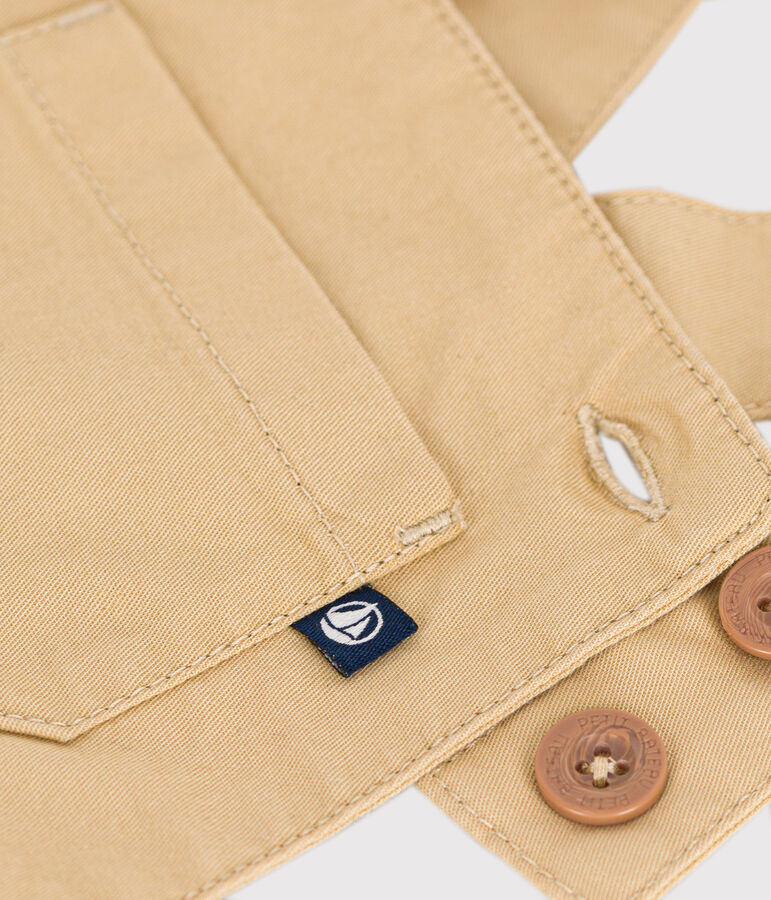 Peto corto de sarga para beb&eacute; beige