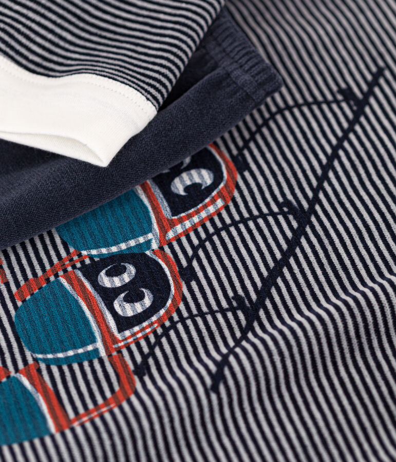 Pijama de terciopelo para ni&ntilde;o/ni&ntilde;a azul/blanco