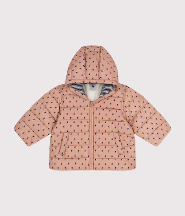 Abrigo estampado de beb&eacute; beige/multicolor