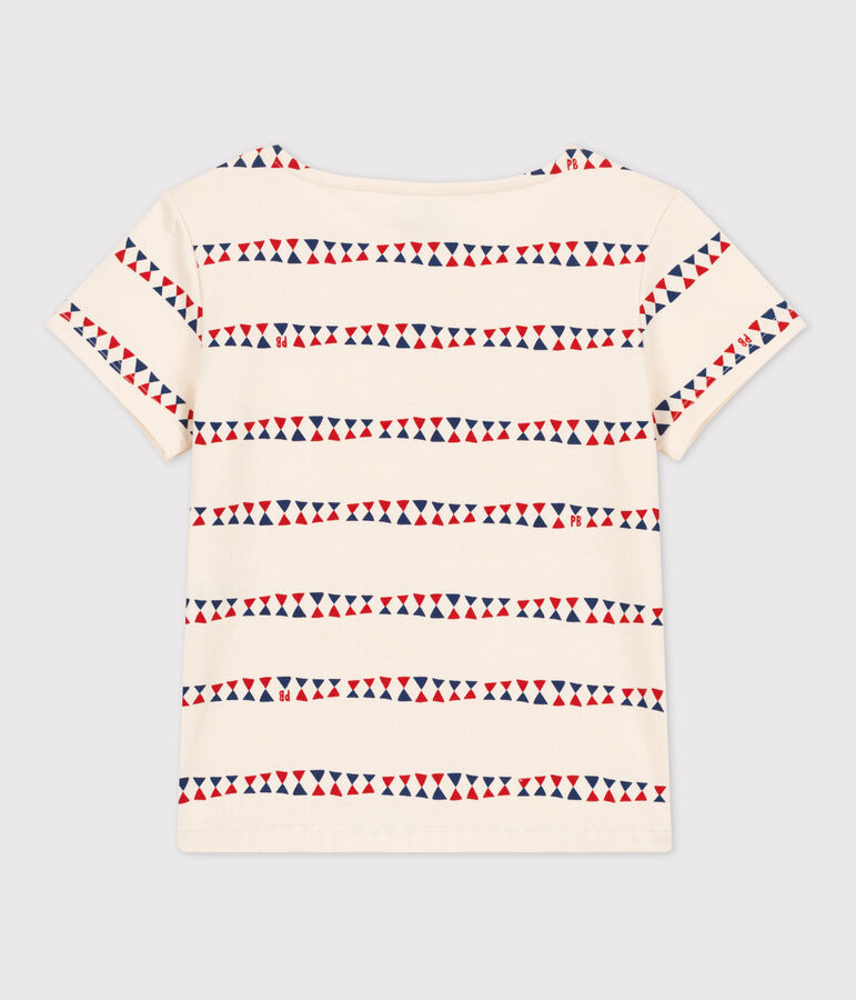 Camiseta de manga corta de algod&oacute;n de ni&ntilde;a blanco AVALANCHE/ MULTICO