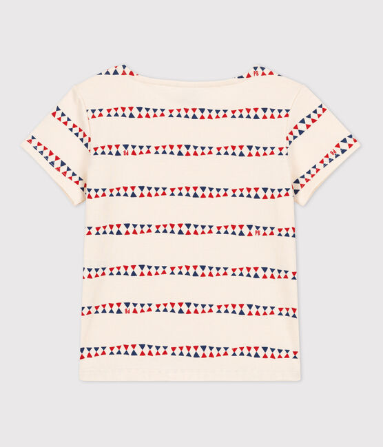 Camiseta de manga corta de algodón de niña blanco AVALANCHE/ MULTICO