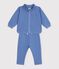 Conjunto de sudadera y pantal&oacute;n de algod&oacute;n liso para beb&eacute; azul