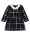 Vestido de manga larga de cuadros para bebé niña negro CITY/blanco MULTICO CN