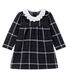 Vestido de manga larga de cuadros para bebé niña