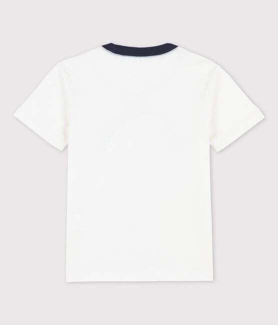 Camiseta de algodón de manga corta para niño blanco MARSHMALLOW