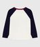 Camiseta infantil de algodón de manga larga colorblock azul MILK/ SOIR