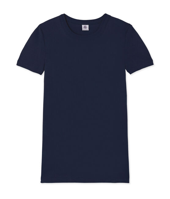 Camiseta manga corta de cuello redondo para mujer azul SMOKING