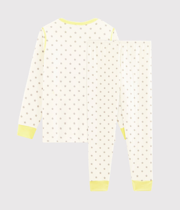 Pijama de tela t&uacute;bica para ni&ntilde;o blanco/gris