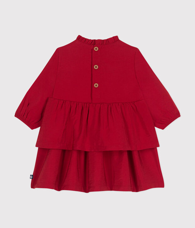 Vestido de manga larga para beb&eacute; rojo