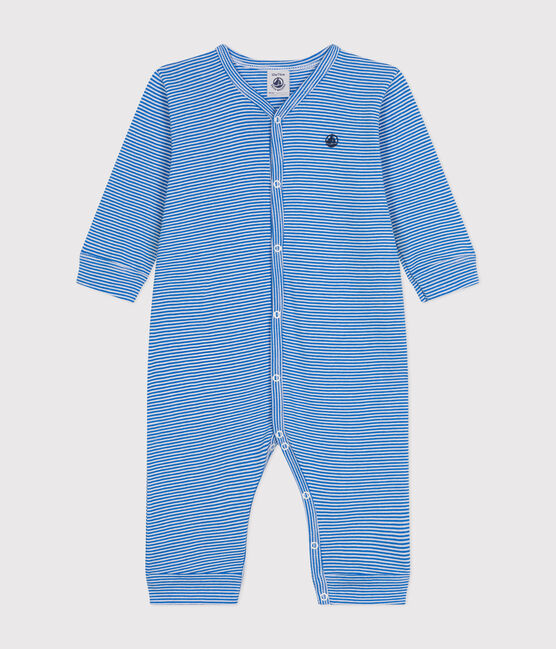 Pijama sin pies a rayas de algodón para bebé DELPHINIUM/ MARSHMALLOW