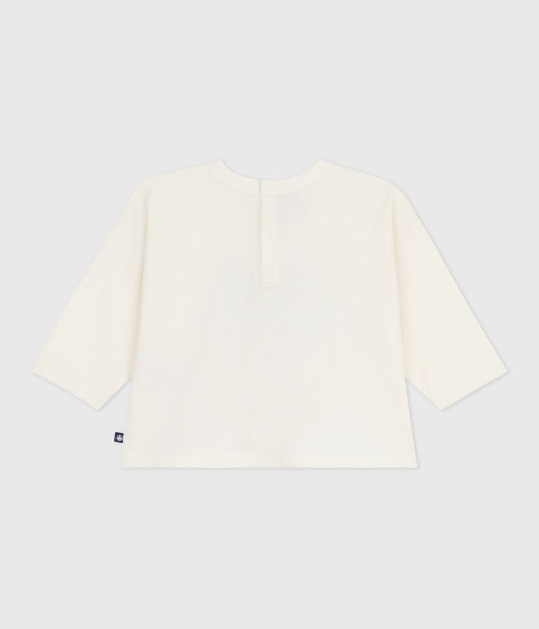 Camiseta de algod&oacute;n de manga larga para beb&eacute; crudo/multicolor