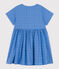 Vestido de manga corta de bordado inglés para niña azul GAULOISE