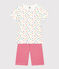 Pijama infantil corto de algodón blanco MARSHMALLOW/blanco MULTICO