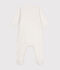 Pijama de Terciopelo unisex con Body liso integrado blanco