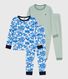Juego de pijamas infantiles de algodón estampado
