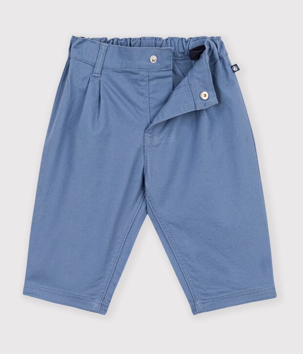 Pantal&oacute;n de sarga lisa para beb&eacute; azul