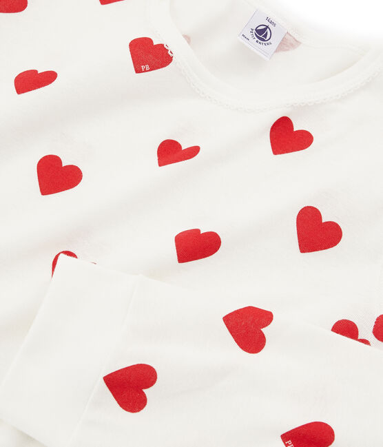 Pijama de punto para chica - chico blanco MARSHMALLOW/rojo TERKUIT